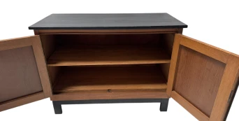 Art Deco Modernist Sideboard or credenza with Black Lacquered Top, 1930s